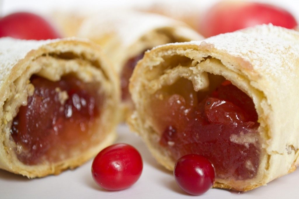 Strudel vienense com cranberries