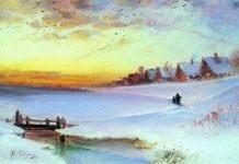 Саврасов А.К. Зимний пейзаж. Оттепель. 1890-е