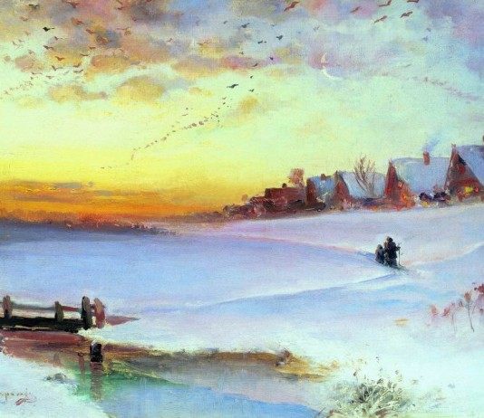 Саврасов А.К. Зимний пейзаж. Оттепель. 1890-е