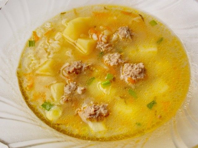 Рассольник с фрикадельками Рассольник с фрикадельками