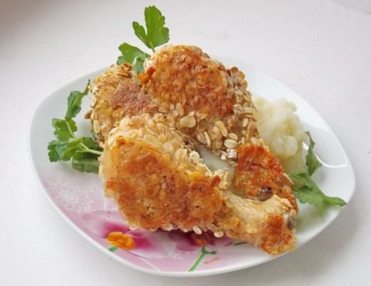 Куриные ножки в панировке из хлопьев Куриные ножки в панировке из хлопьев