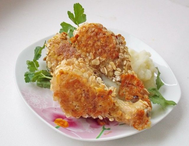 Куриные ножки в панировке из хлопьев Куриные ножки в панировке из хлопьев