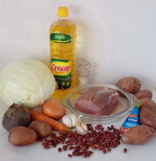 Продукты для украинского борща Продукты для украинского борща