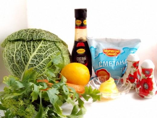 Продукты для приготовления Капустного салата Коул Слоу Продукты для приготовления Капустного салата Коул Слоу