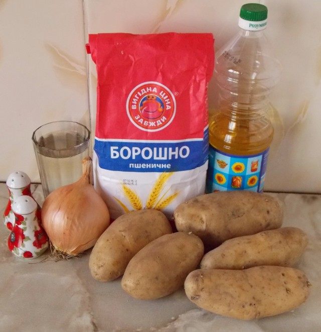 Продукты для вареников с картошкой