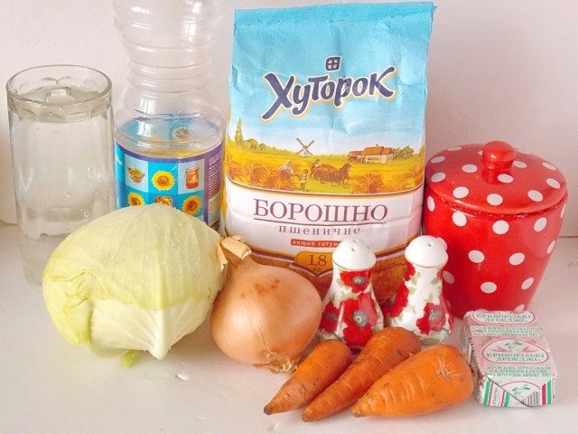 Ингредиенты для капустного пирога Ингредиенты для капустного пирога
