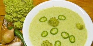 Постный суп-пюре из брокколи и романеско