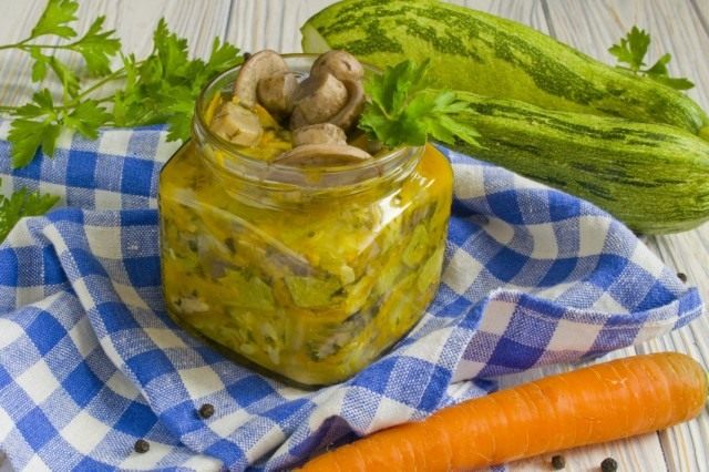 Консервированные кабачки с грибами Консервированные кабачки с грибами