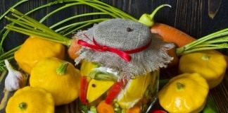 Маринованные патиссоны с морковью и острым перцем