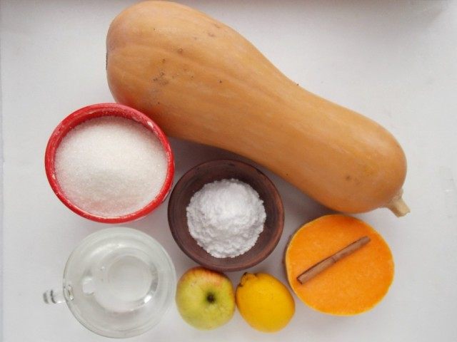Ингредиенты для приготовления цукатов из тыквы