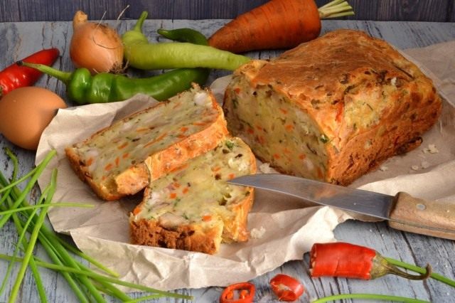 Грибной пирог с курицей и овощами Грибной пирог с курицей и овощами
