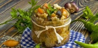 Овощной салат с рисом на зиму
