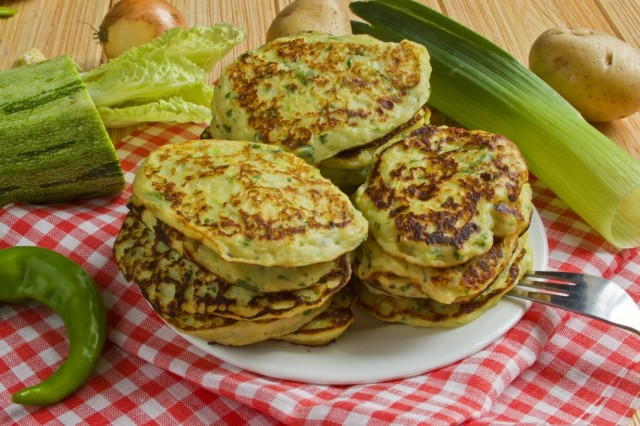 Картофельные оладьи с кабачками Картофельные оладьи с кабачками