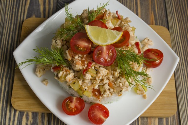 Куриное филе с рисом и овощами по-корейски Куриное филе с рисом и овощами по-корейски