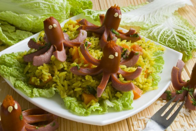 Плов с сосисками Плов с сосисками