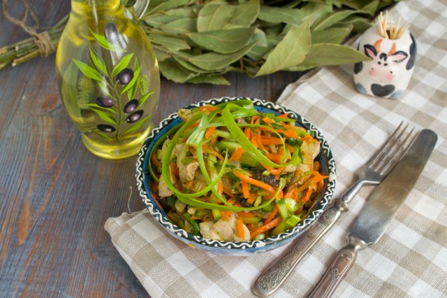 Салат с жареными грибами и курицей готов! Салат с жареными грибами и курицей готов!