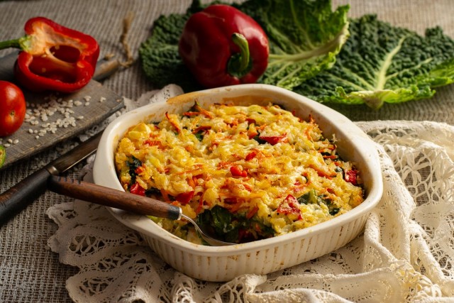 Вегетарианский гратен из савойской капусты