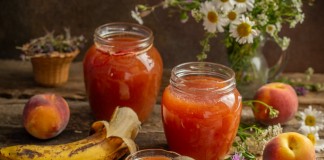 Персиковый джем с бананами — быстрый джем с пектином - Варенья и джемы Персиковый джем с бананами — быстрый джем с пектином