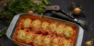 Ленивые голубцы с квашеной капустой и куриным филе