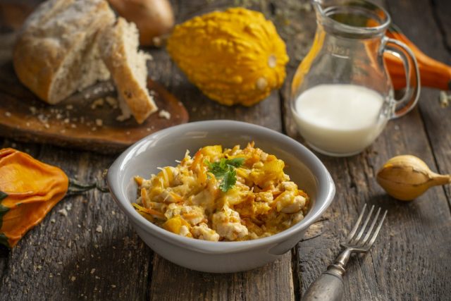 Курица с тыквой в молочном соусе — быстро и очень вкусно