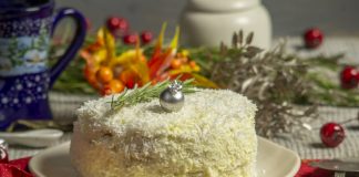 Новогодний торт «Снежный» — простой и вкусный