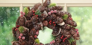 Простые новогодние композиции из шишек для детей и взрослых
