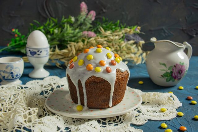 Быстрый пасхальный кулич без дрожжей Быстрый пасхальный кулич без дрожжей