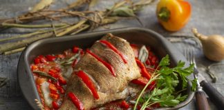 Морской окунь, запеченный в духовке с овощами - Рецепты Морской окунь, запеченный в духовке с овощами