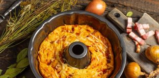 Быстрый пирог с ветчиной и картофельными клёцками