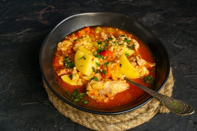 Гамбо с курицей и кускусом готов Гамбо с курицей и кускусом готов