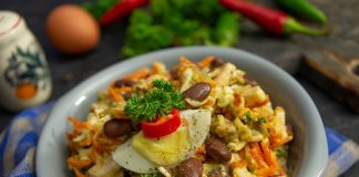 Салат «Обжорка» с фасолью и мясом