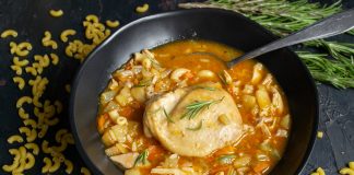 Согревающий куриный суп с макаронами