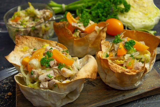 Полезный мясной салат в лаваше, или Шаурма по-новому Полезный мясной салат в лаваше, или Шаурма по-новому