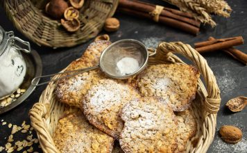 Хрустящее печенье из овсяных хлопьев с грецкими орехами