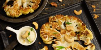 Румяная цветная капуста в духовке с соусом бешамель