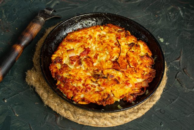 Рёшти с беконом и сыром готовы Рёшти с беконом и сыром готовы