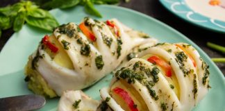 Фаршированные кальмары с начинкой из картофельного пюре в духовке