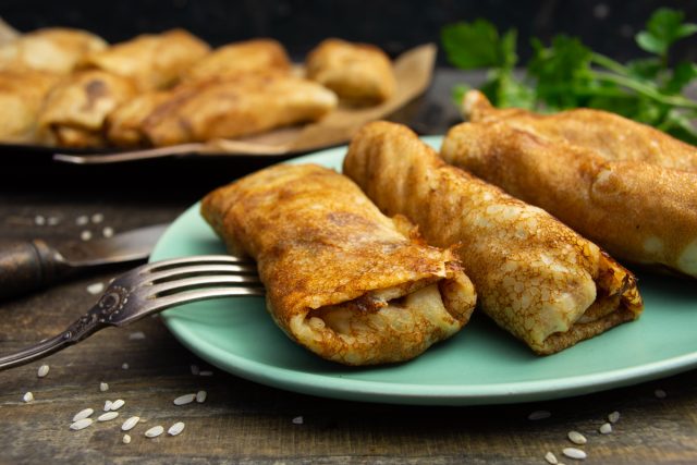 Налистники с мясом и рисом Налистники с мясом и рисом