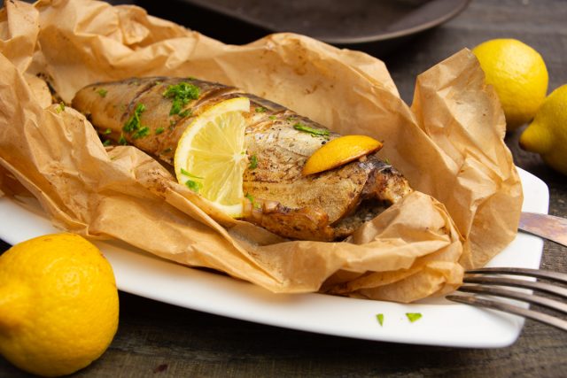 Скумбрия запеченная с соевым соусом