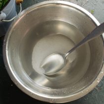Наливаем в миску фильтрованную или родниковую воду. Добавляем в воду соль Наливаем в миску фильтрованную или родниковую воду. Добавляем в воду соль