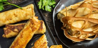 Сытные блины с курицей и сыром
