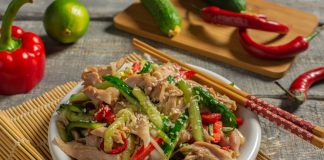Огурцы с мясом по-корейски