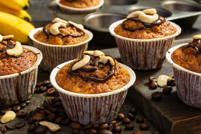 Кофейные кексы с бананом