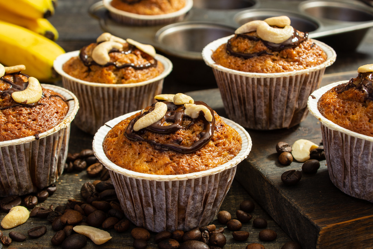 Кофейные кексы с бананом