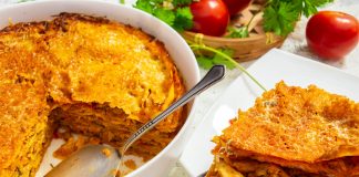 Лазанья из блинов с фаршем
