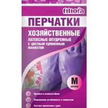 Перчатки FILIORA c цветным удлиненным манжетом надежно защищает руки от воздействия грязи и воды при любых бытовых и хозяйственных работах