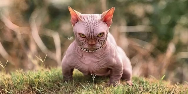 Булли кэт - это кошки, которые получили ген карликовости от манчкина и ген отсутствия шерсти от сфинкса. Оба этих гена - мутации. Булли кэт - это кошки, которые получили ген карликовости от манчкина и ген отсутствия шерсти от сфинкса. Оба этих гена - мутации.