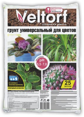 Вы можете выбрать подходящий всем культурам сразу «Грунт универсальный питательный» или специальный «Грунт универсальный для цветов».