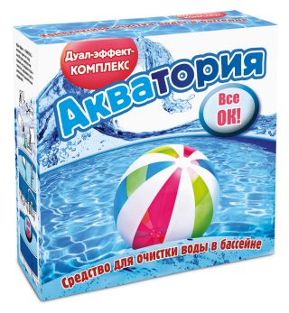 «Акватория Дуал-эффект—КОМПЛЕКС» состоит из действующих веществ в двух препаративных формах – порошка (источника активного кислорода) и жидкости (флокулянта). «Акватория Дуал-эффект—КОМПЛЕКС» состоит из действующих веществ в двух препаративных формах – порошка (источника активного кислорода) и жидкости (флокулянта).