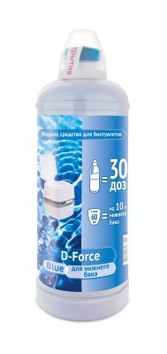 Средство D-Force Blue предназначено для нижних баков. Это великолепный деструктор твёрдых фракций отходов, в том числе, туалетной бумаги.
